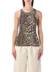 Ganni Ganni Leopard Rib Tank Top