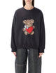 Ganni Ganni Bear Graphic Sweatshirt With Rhinestones