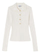 Ganni Button Ribbed Polo Shirts