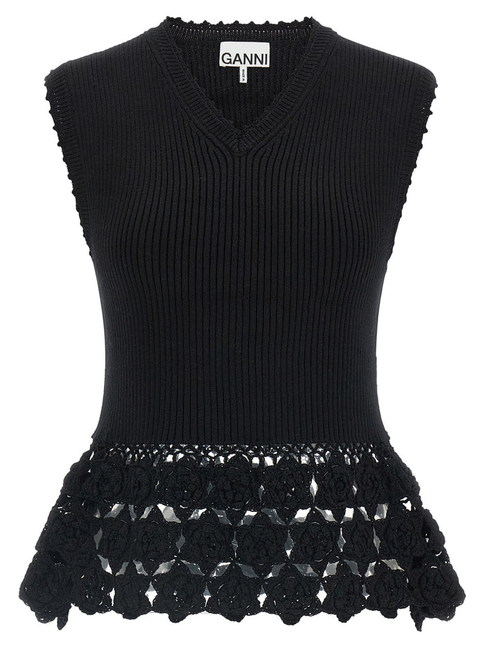 Ganni 'Cotton Crochet' Vest