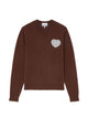 Ganni Logo-Patch Crochet-Trim Sweater