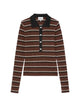 Ganni Brown Wool Polo Shirt