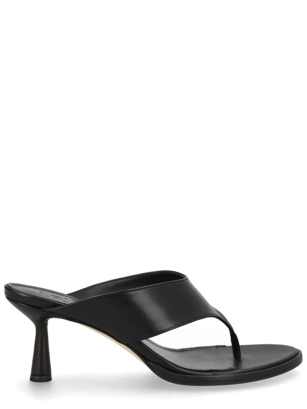 Aeyde Black Nappa Leather Cross Breed Lamb Leather Heels
