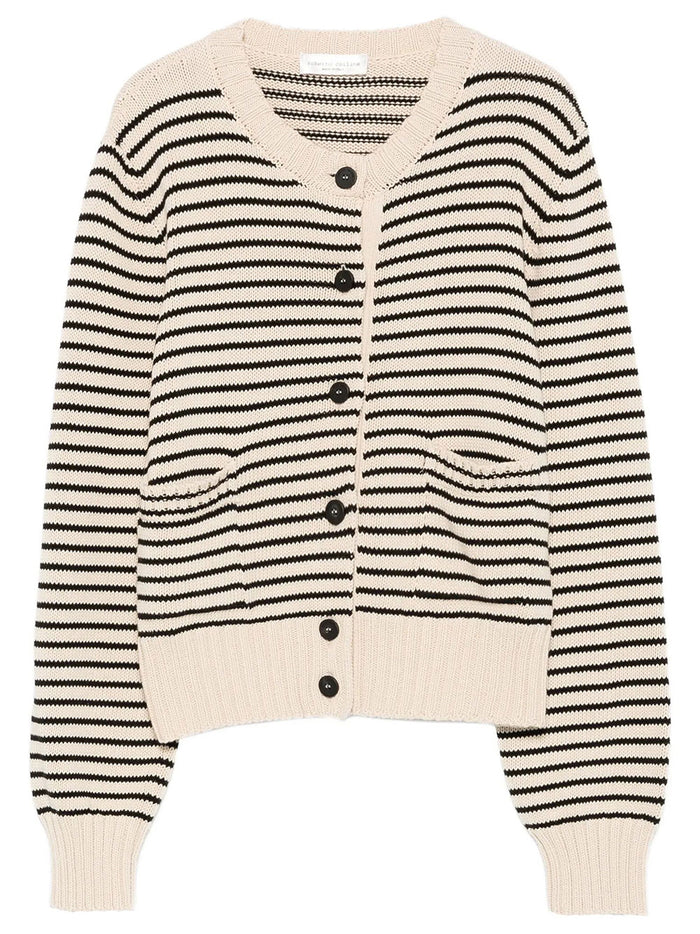 Roberto Collina Striped Cotton Cardigan