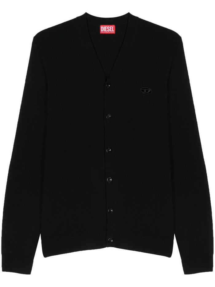 Diesel Men Black Cotton Sweater