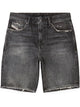 Diesel Black Appliqué Logo Cotton Shorts
