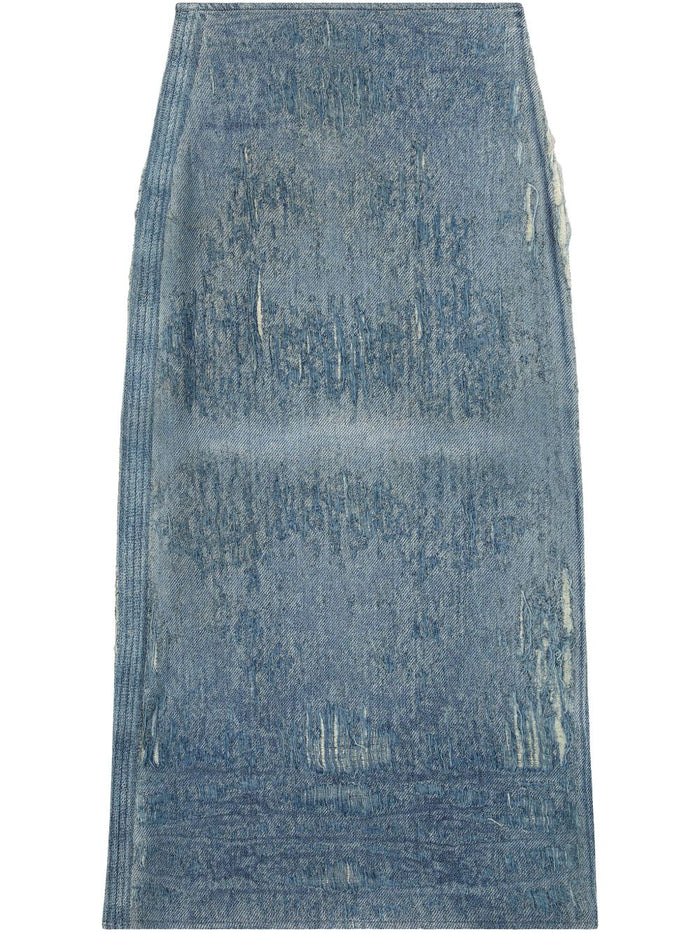 Diesel Stylish Cotton-Blend Denim Skirt