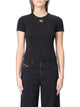 Diesel Black Cotton Elastane Ribbed T-Shirts
