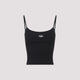 Diesel Diesel Ribbed Stretch Cotton Top With Metallic Oval D Logo