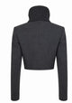 Diesel Charcoal Grey Cotton Cropped Double-Breasted Jacket