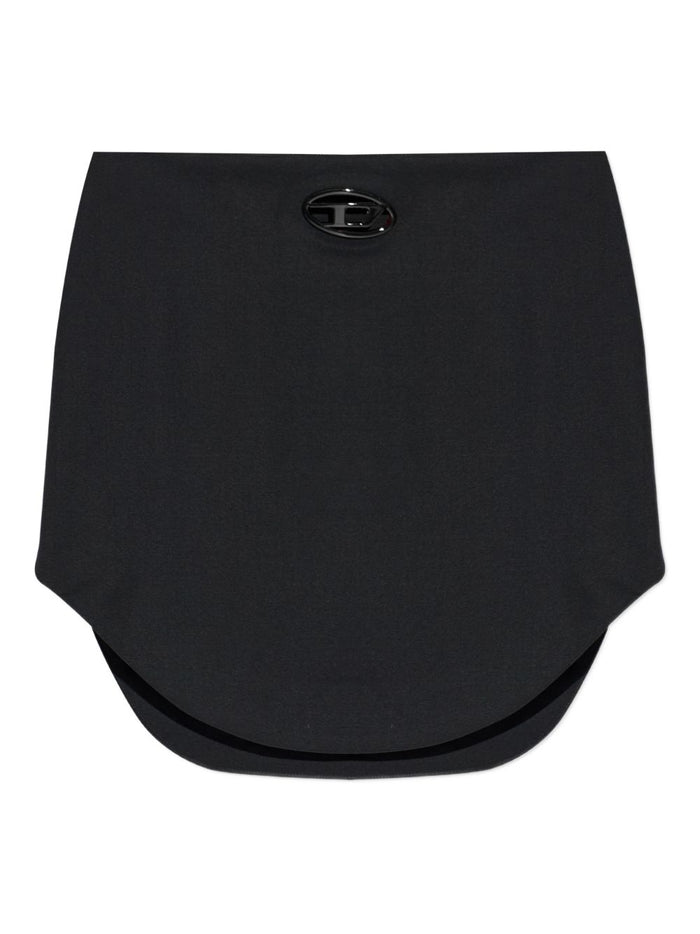 Diesel Black Logo Appliqué Rounded Skirt