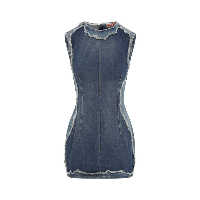 Acne Studios Blue Cotton Mini Dress