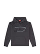 Diesel Grey Classic Hooded Cotton Sweater