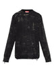 Diesel Black Knitted Ripped Detail Sweater