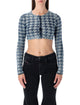 Diesel Diesel Blue Cropped Houndstooth Cardigan