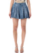 Diesel Blue Pleated Raw-Cut Hem Skirt
