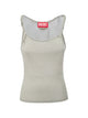 Diesel Grey Embroidered Knotted Shoulder Top