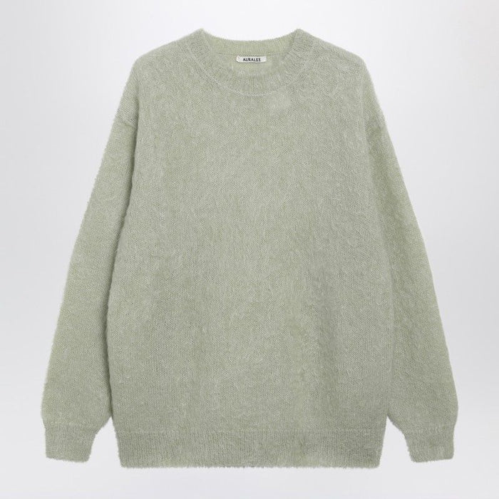 Auralee Light Green Brushed Mohairblend Sweater