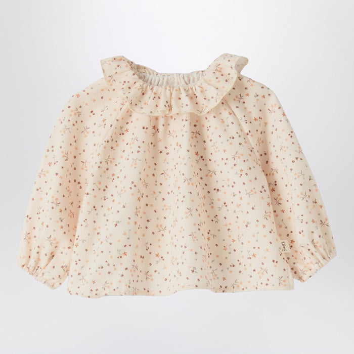 Teddy & Minou Cream Blouse With Floral Print