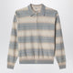 Auralee Gradient Striped Cotton And Silk Cardigan In Blue Beige