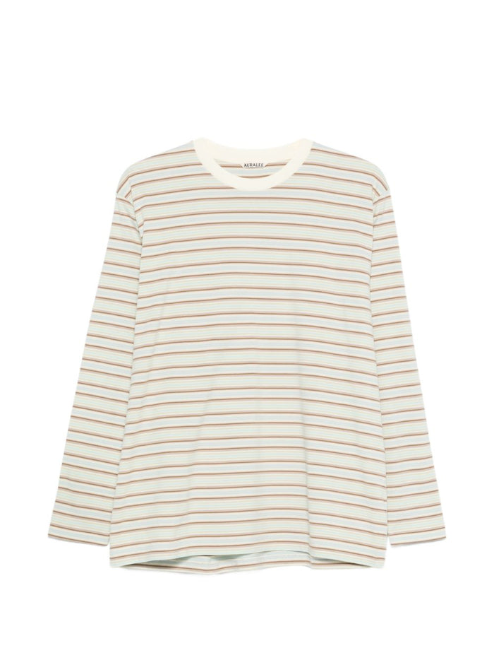 Auralee Striped Cotton T-Shirt
