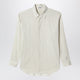 Auralee Ivory Striped Cotton And Silk Shirt