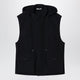 Auralee Black Wool Canvas Gilet With Drawstring
