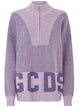 Gcds Ribbed Low Logo Half Zip Sweater
