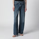 Agolde Arc Criss Cross Jeans In Dark Indigo Denim