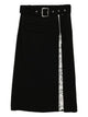 Karl Lagerfeld Black Viscose Pleated Panel Skirt