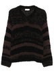 Roberto Collina Chunky-Knit V-Neck Striped Sweater
