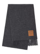 Ganni Fringed Scarf With Logo Patch