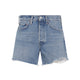 Agolde Blue Parker Long Cotton Shorts