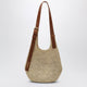 Loewe Small Raffia And Leather Punch Hole Hobo Bag