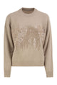 Peserico Crew-Neck Jumper With Sequins In Alpaca Blend