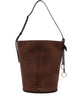 Alaia Basket Bag S Brown Suede Black Leather