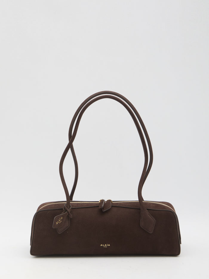 Alaia Dachshund Bag, Medium, Brown Suede