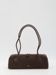 Alaia Dachshund Bag, Medium, Brown Suede