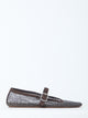 Alaia Ballet Flats In Fishnet With Rhinestones