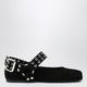 Alaia Black Suede Flat Ballerina Biker