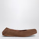 Alaia Twotone Ballerina With Square Toe In Brown