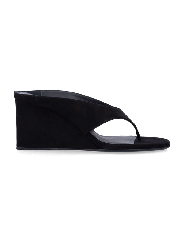 Alaia Alaïa Suede Thong Cube Heel Mules
