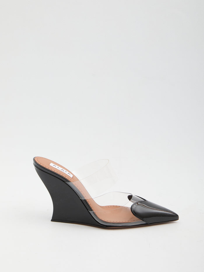 Alaia Le Coeur Pointed Toe Wedge Mules