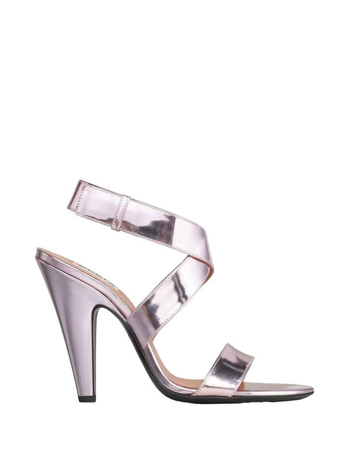 Alaia Cone Sandals In Mirror-Effect Calfskin