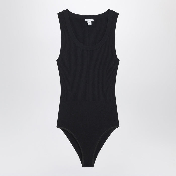 Alaïa Black Ribbed Knit Bodysuit