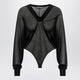 Alaia  Hooded Black Bodysuit In Fine Knit