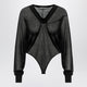 Alaïa Hooded Black Bodysuit In Fine Knit