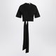 Alaia  Black Crossed Top In Viscose Jersey