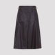 Alaia Purple Slit Lamb Leather Midi Skirt