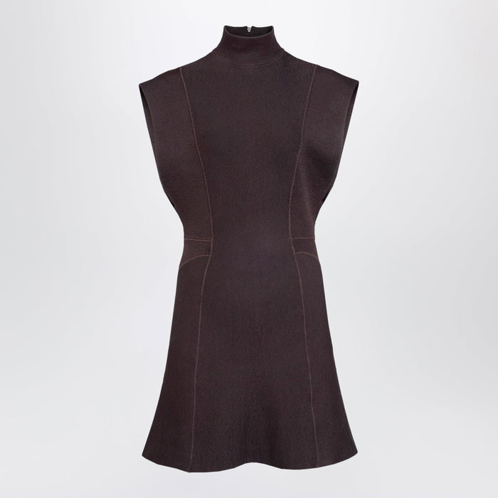 Alaïa Short Aubergine Silk Knit Dress